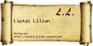 Liptai Lilian névjegykártya